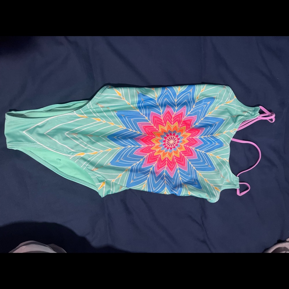 Girls youth one piece swim suit dream catcher. Size XL (14)